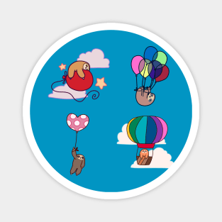 Four Balloon Sloths Magnet